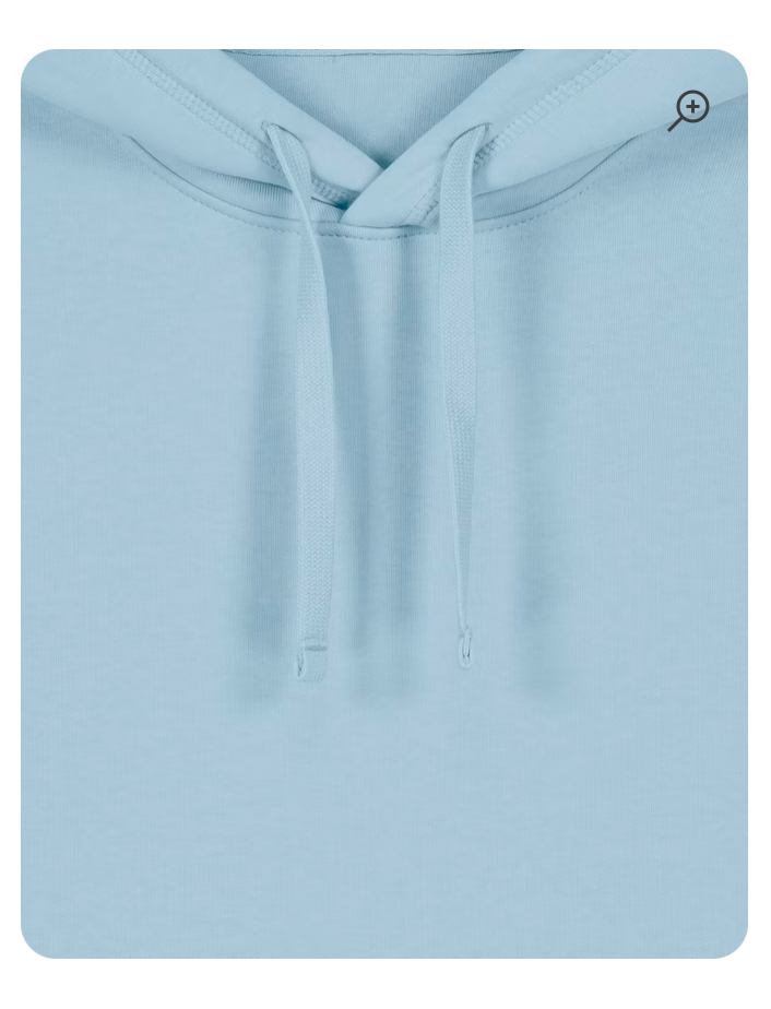 Neue Farbkombi: Hoodie "Hey" - hellblau, Druckfarbe gelb