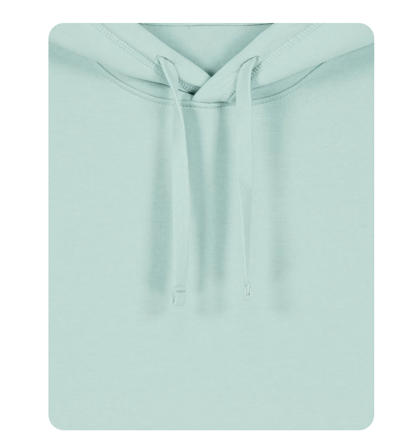 Neue Farbkombi: Hoodie "Hey" - aqua Druckfarbe blau