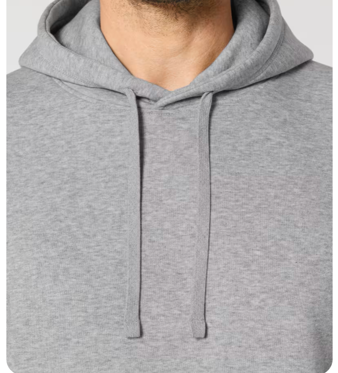 Light Hoodie Hey - in der Farbe greymelange, Druckfarbe navy