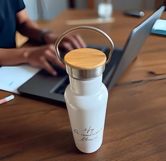 Geschenkidee: Edelstahl-Trinkflasche "Hot and Cold" im Geschenkkarton