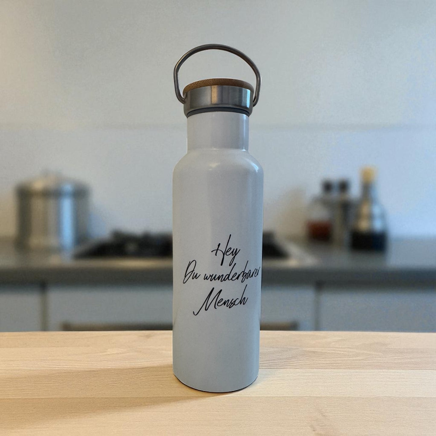 Neu: Edelstahl-Trinkflasche Hey Du wunderbarer Mensch