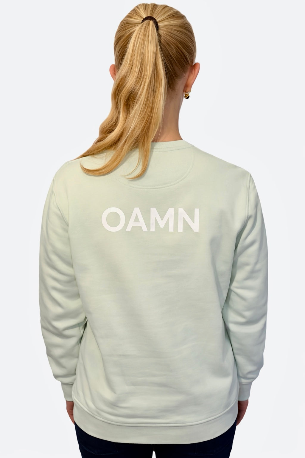 Neu! Rundhals Sweatshirt "OAMN" Farbe: sterm green- Druckfarbe: weiß