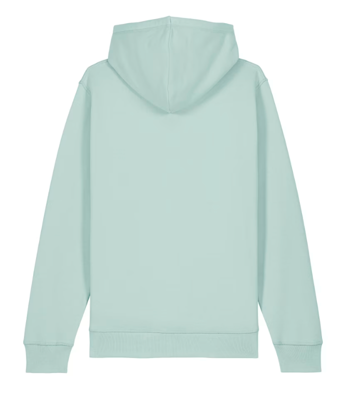 Neue Farbkombi: Hoodie "Hey" - aqua  Druckfarbe blau