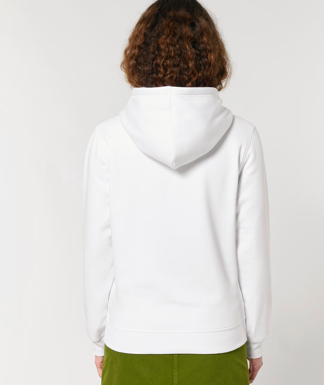 Light Hoodie Hey - Farbe weiß Druckfarbe orange
