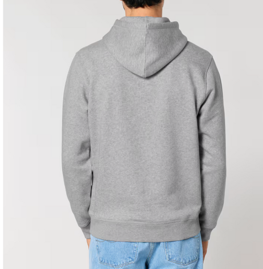 Light Hoodie Hey - in der Farbe greymelange, Druckfarbe navy
