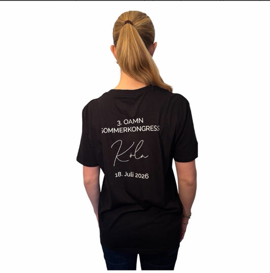 Basic-T-Shirt  3. OAMN Sommerkongress in Köln, Farbe schwarz