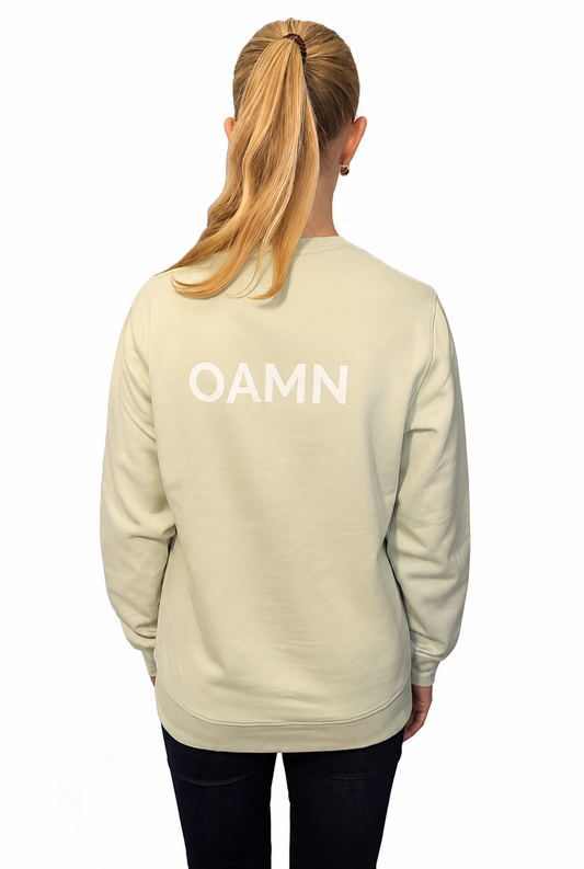 Rundhals Sweatshirt "OAMN" Farbe: sterm green- Druckfarbe: weiß
