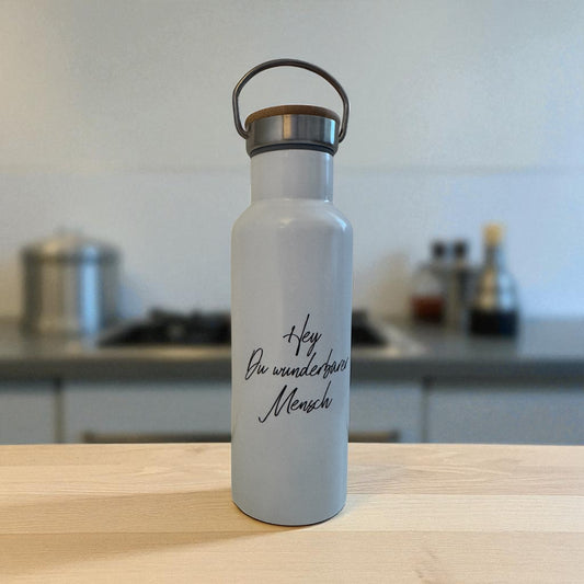 Neu: Edelstahl-Trinkflasche Hey Du wunderbarer Mensch
