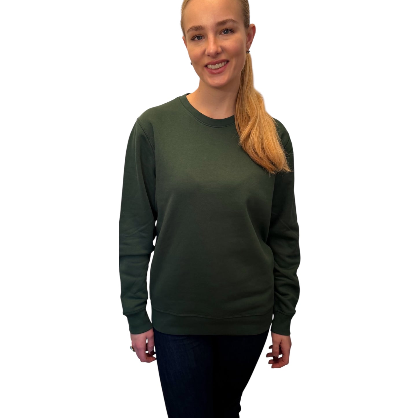 Neu! Rundhals Sweatshirt "OAMN" Farbe: bottle green - Druckfarben: gecko-green
