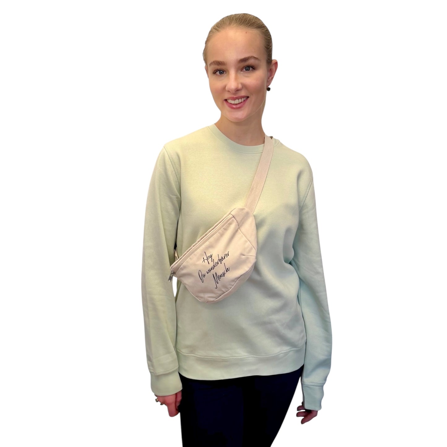 Neu! Rundhals Sweatshirt "OAMN" Farbe: sterm green- Druckfarbe: weiß
