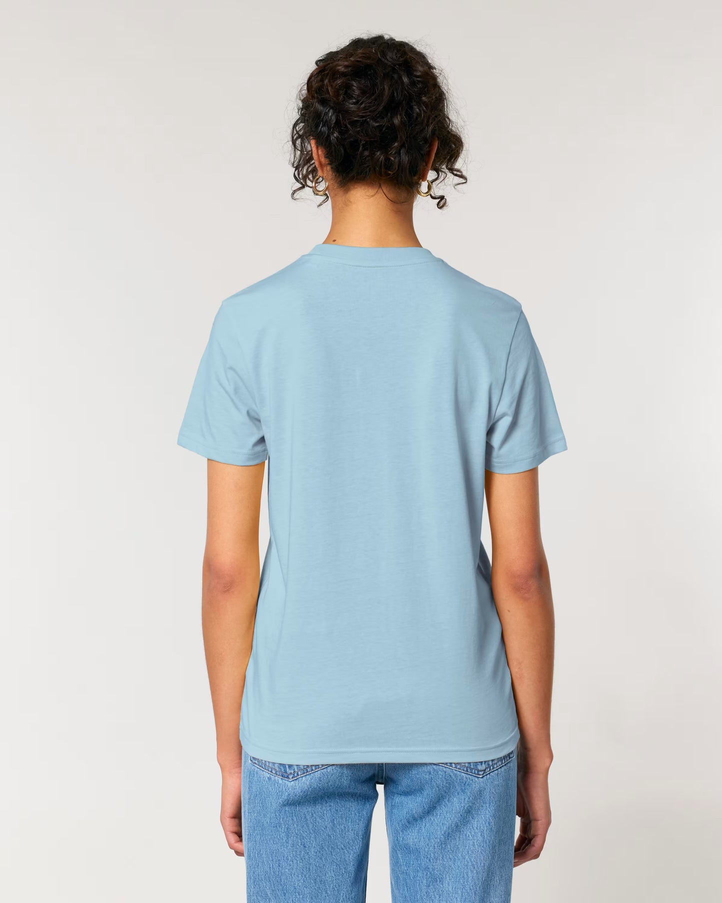Neu! Leichtes T-Shirt "Schritt für Schritt, Tag für Tag" Farbe: skyblue, Druckfarben: weiß und royalblau